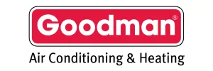 Goodman logo with “Air Conditioning & Heating” written below in black text.
